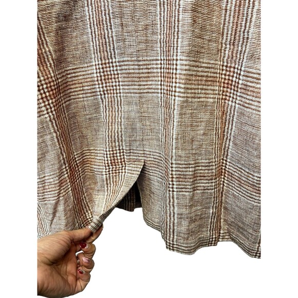 J. Jill Blazer Jacket Linen Blend Women's Harper Henna Plaid Oversized Petite L - Picture 6 of 14